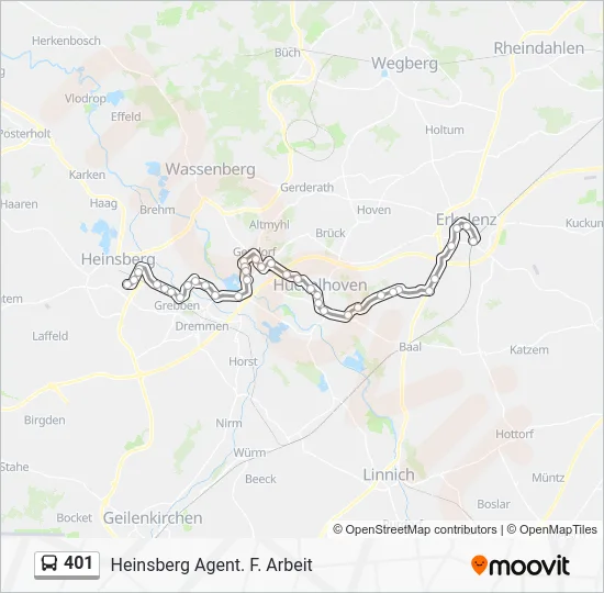 Автобус 401: карта маршрута