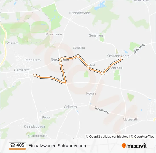Автобус 405: карта маршрута