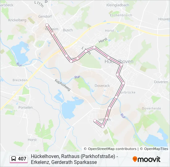 Buslinie 407 Karte