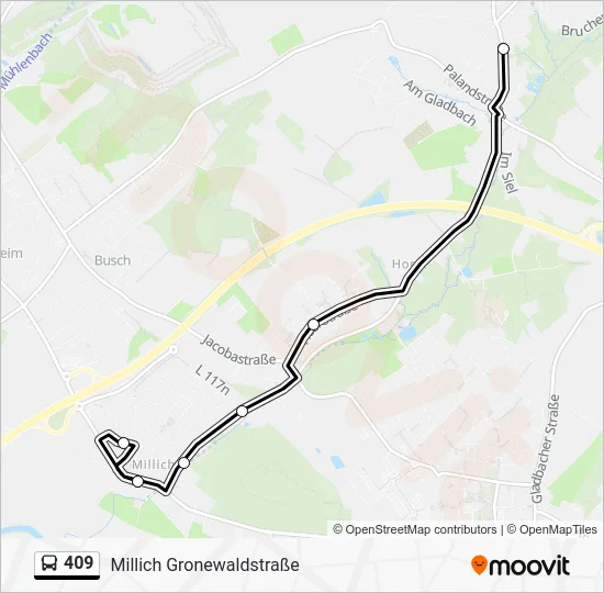 Автобус 409: карта маршрута