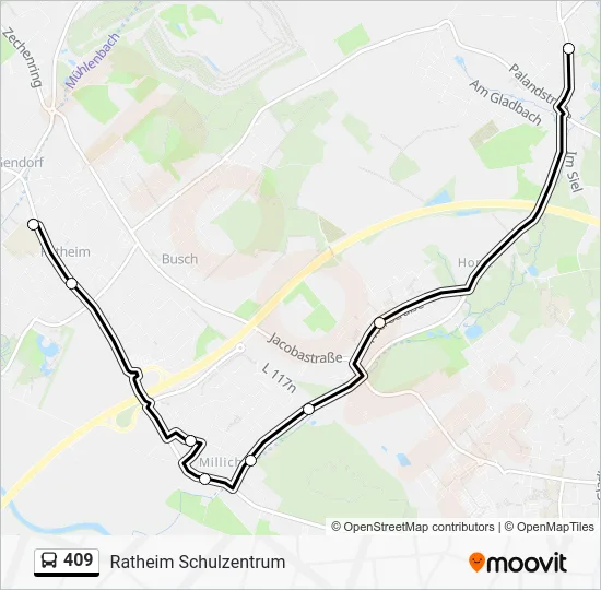 Автобус 409: карта маршрута