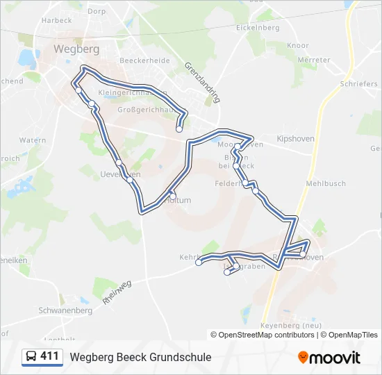 Buslinie 411 Karte