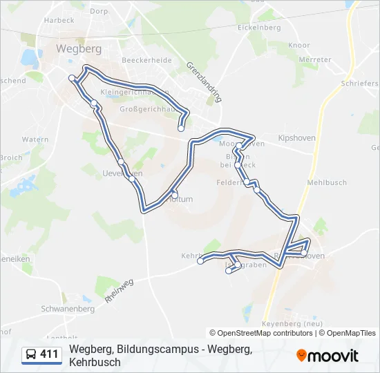 Автобус 411: карта маршрута