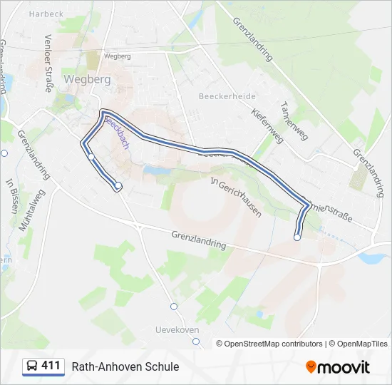 Автобус 411: карта маршрута