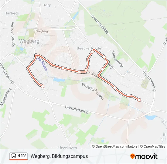 412 Bus Line Map