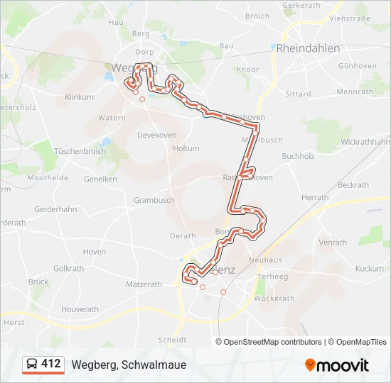 412 Bus Line Map