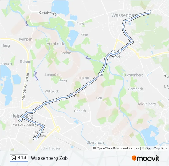 413 Bus Line Map