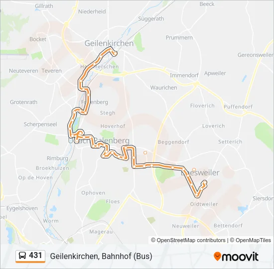 431 Bus Line Map
