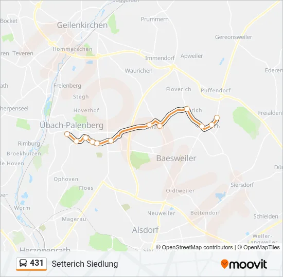 431 Bus Line Map