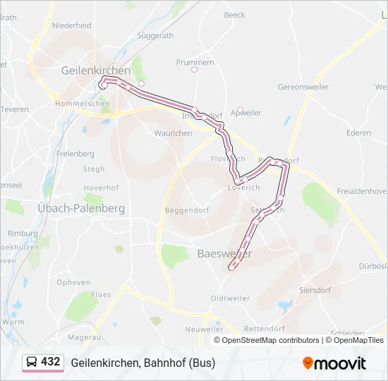 432 Bus Line Map