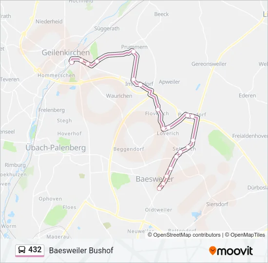 432 Bus Line Map