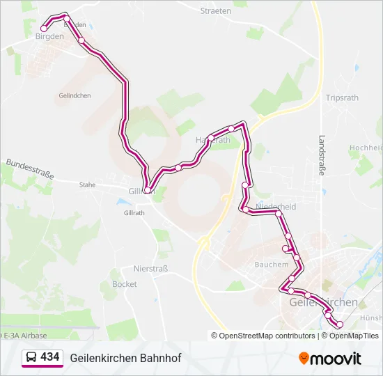 434 Bus Line Map