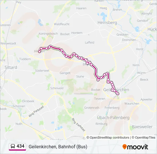434 Bus Line Map
