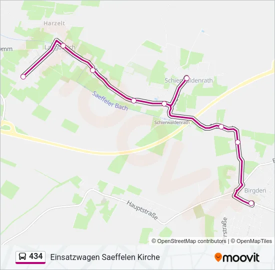 434 Bus Line Map