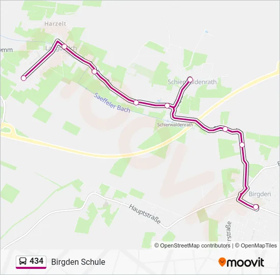 Автобус 434: карта маршрута