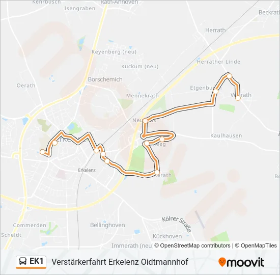 EK1 Bus Line Map