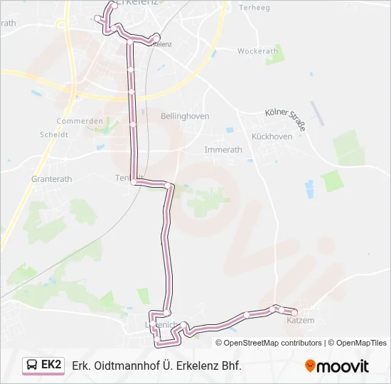 EK2 Bus Line Map