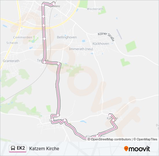 Автобус EK2: карта маршрута
