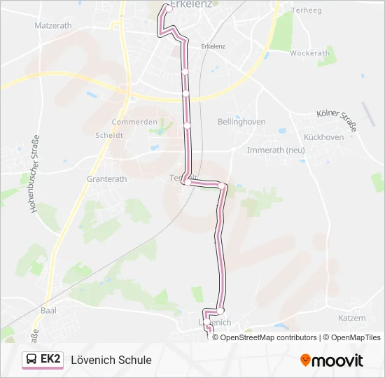 Автобус EK2: карта маршрута