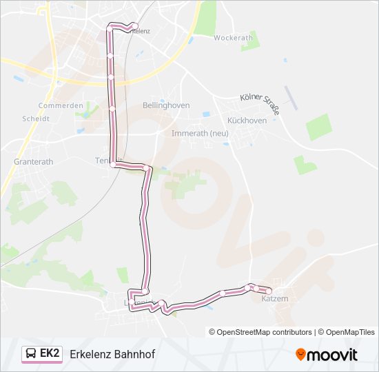 EK2 Bus Line Map