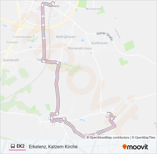 EK2 Bus Line Map