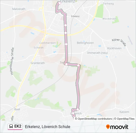 EK2 Bus Line Map