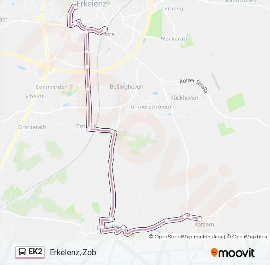 EK2 Bus Line Map