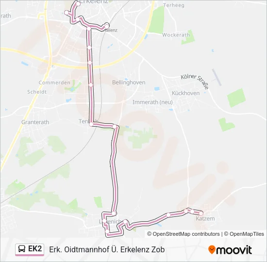 EK2 Bus Line Map