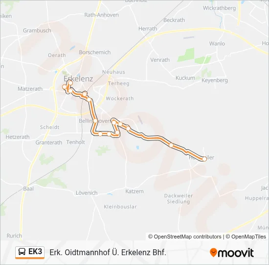 EK3 Bus Line Map