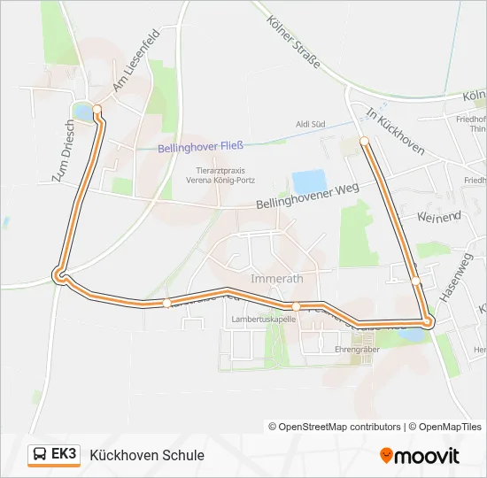 Buslinie EK3 Karte
