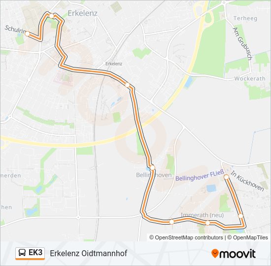 Автобус EK3: карта маршрута