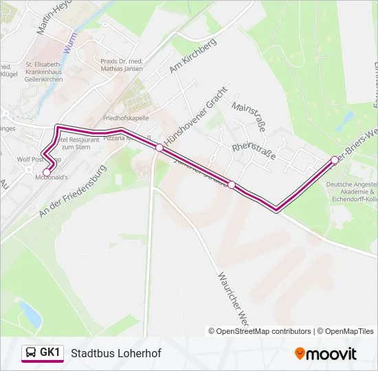 GK1 Bus Line Map