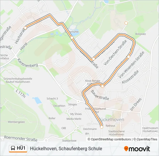 HÜ1 Bus Line Map