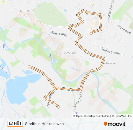 HÜ1 Bus Line Map