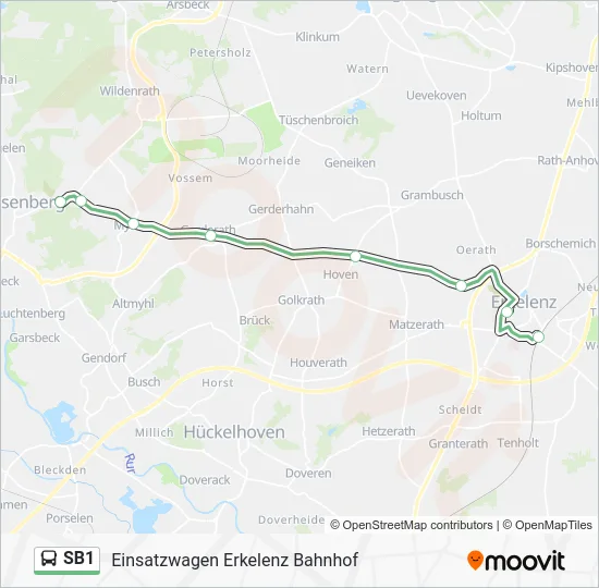 Автобус SB1: карта маршрута