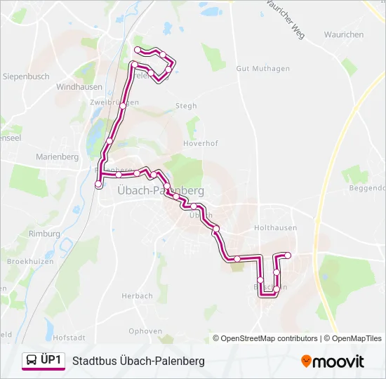 ÜP1 Bus Line Map