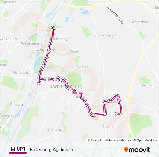 ÜP1 Bus Line Map