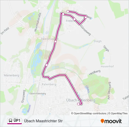 ÜP1 Bus Line Map
