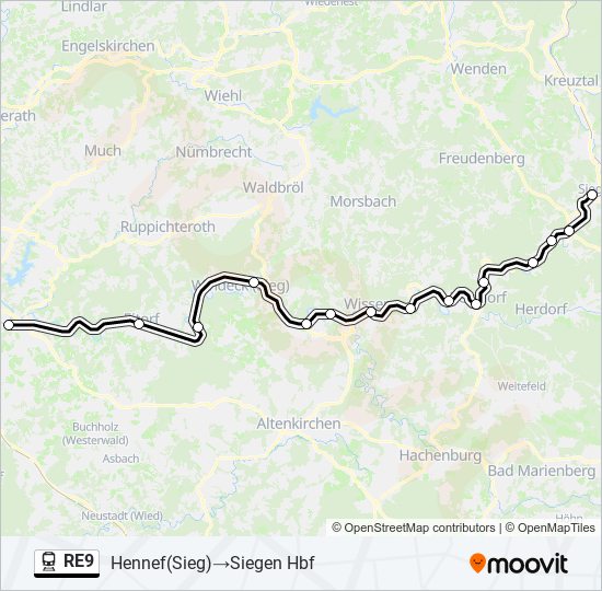 RE9 train Line Map