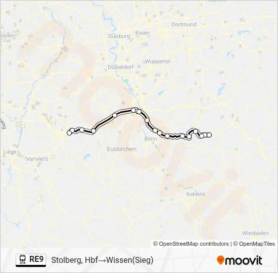 RE9 Train Line Map