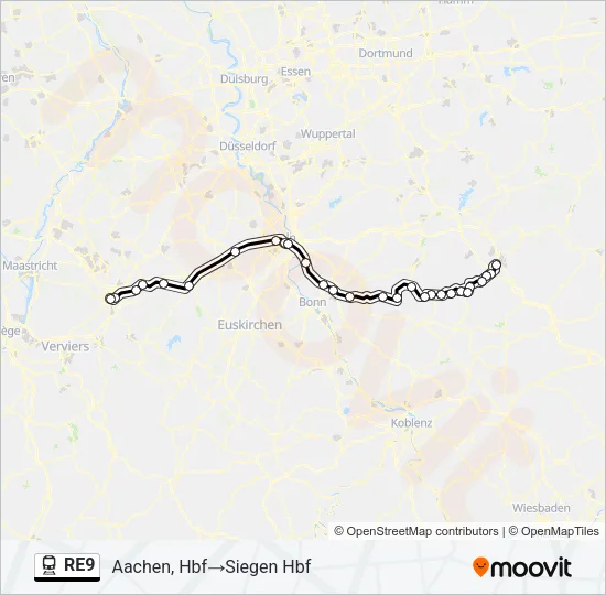 RE9 Train Line Map