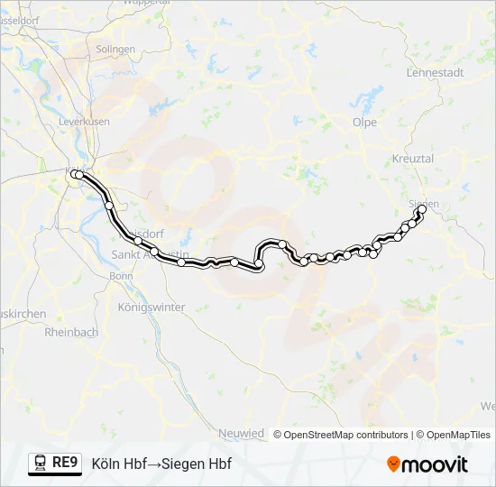 RE9 Train Line Map