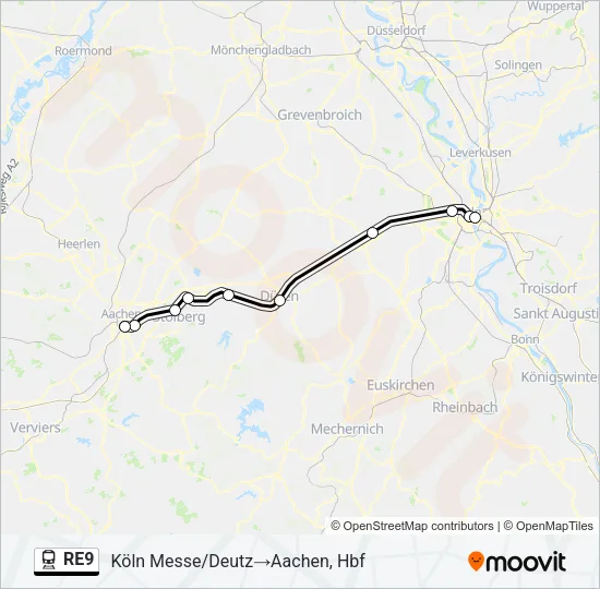 RE9 Train Line Map