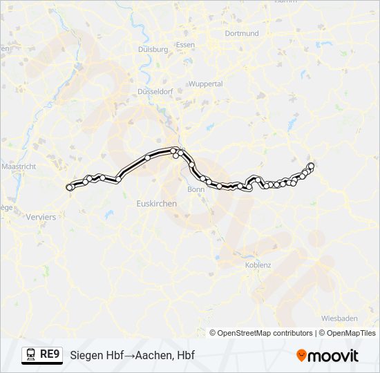 RE9 train Line Map