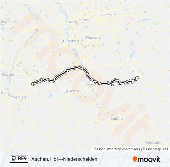 RE9 train Line Map