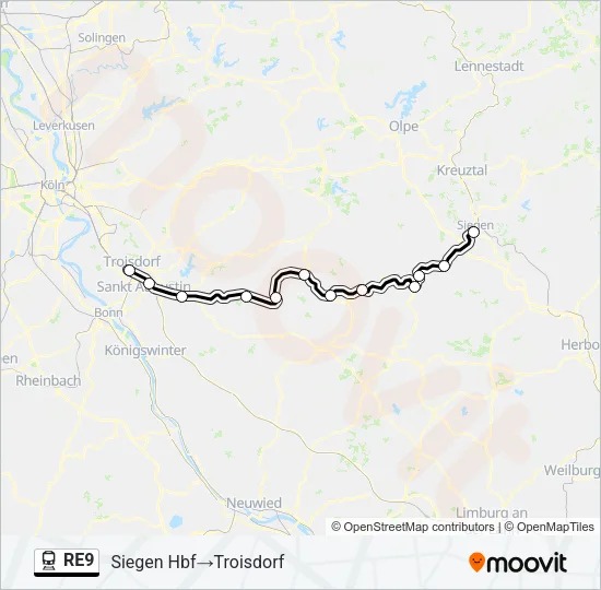 RE9 Train Line Map