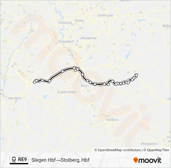 RE9 Train Line Map