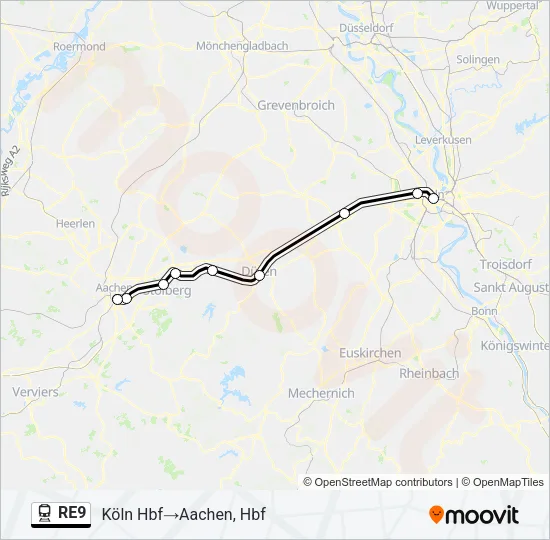 RE9 Train Line Map