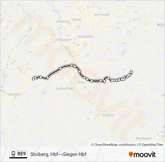RE9 Train Line Map