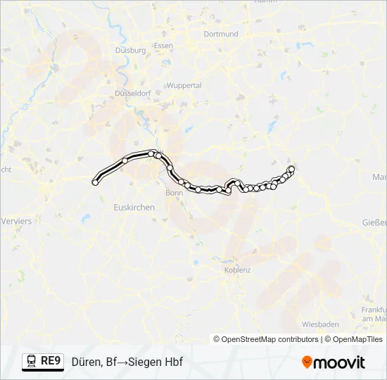 Bahnlinie RE9 Karte